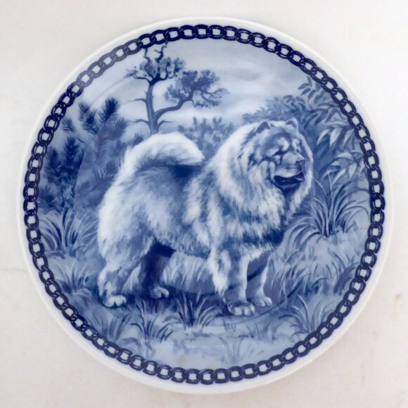 VINTAGE CHOW CHOW DOG PORCELAIN PLATE 2880 TOVE SVENDSEN DENMARK - Picture 1 of 6